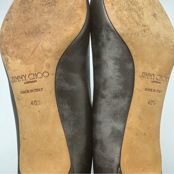 Jimmy Choo Allure Leather Kitten Heels Gray Metallic Pumps IT Size 40.5 US 10.5 - Picture 10 of 12